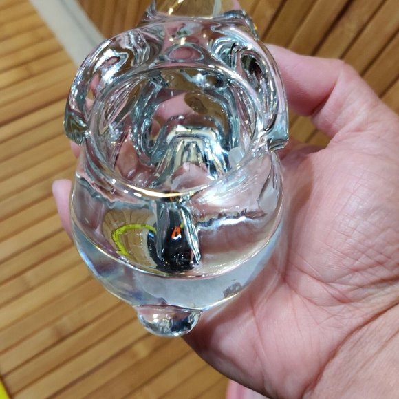 Vintage Indiana Glass Easter Bunny Clear Crystal Votive Tea Light Candle Holder - Picture 6 of 10